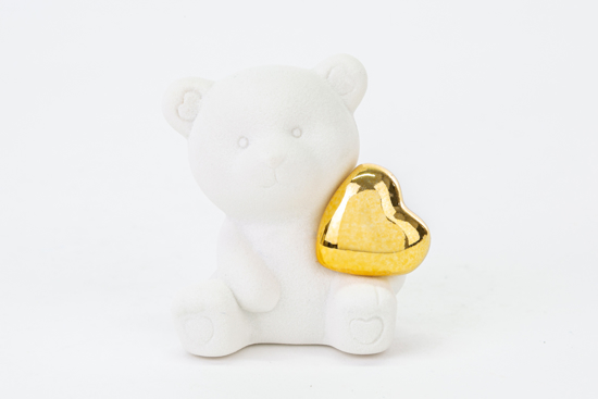 Immagine di ORSETTO PORCELLANA CUORE ORO  CONFEZIONE 12 PEZZI