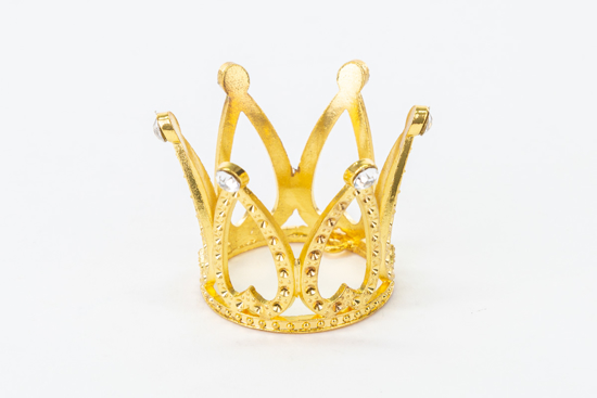 Immagine di CORONA METALLO CON STRASS CONFEZIONE 24 PEZZI COLORE ORO
