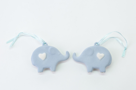 Immagine di CALAMITA ELEFANTE PORCELLANA CONFEZIONE 12 PEZZI COLORE CELESTE