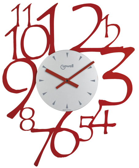 Immagine di OROLOGIO DA PARETE METALLO ROSSO DIAMETRO 40X50 LOWELL