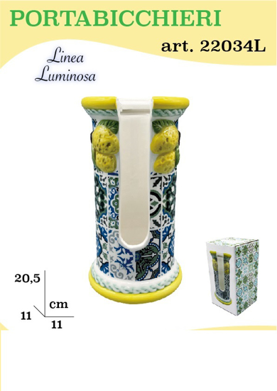 Immagine di PORTABICCHIERI CERAMICA LIMONI LINEA LUMINOSA