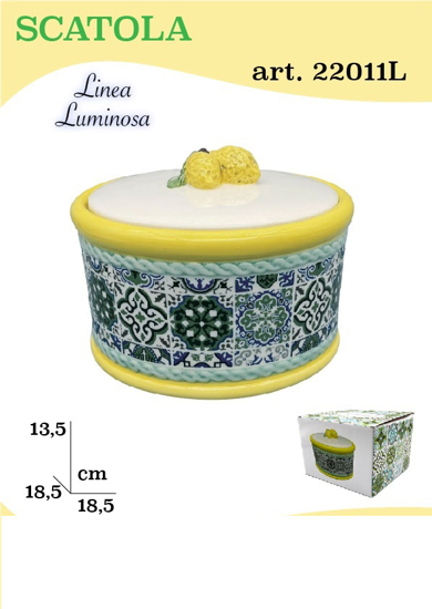 Immagine di SCATOLA  CERAMICA DECORO LIMONI LINEA LUMINOSA