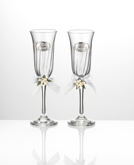 Immagine di COPPIA CALICE FLUTES CRISTALLO VALENTI & CO 25°H.22