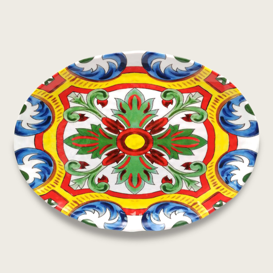 Immagine di PIATTO OVALE 40X30 IN MELAMINA DECORO GRANADA