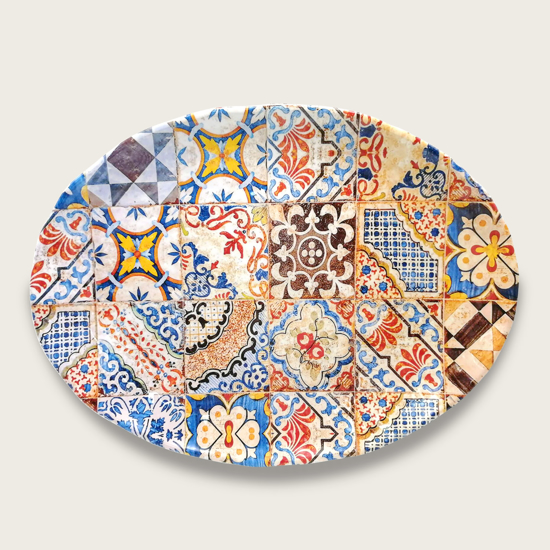 Immagine di PIATTO OVALE 40X30 MELAMINA DECORO FUERTEVENTURA