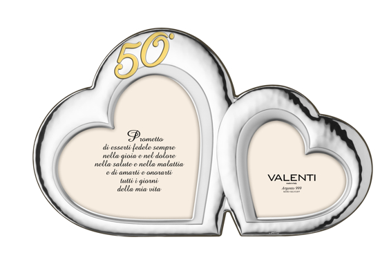 Immagine di CORNICE CUORE 50°DOPPIA ARGENTO VALENTI & CO