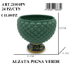 Immagine di ALZATA PIGNA CERAMICA COLORE VERDE CM10 GIARDINI DI MARZO