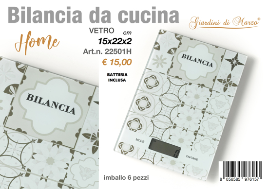 Immagine di BILANCIA DA CUCINA DECORO MAIOLICA 2 ELETRONICA GIARDINI DI MARZO
