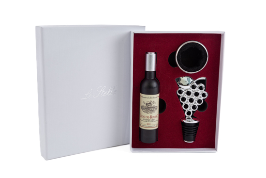 Immagine di Set 3 Pz Accessori Vino LE STELLE BOMBONIERE