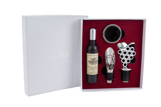 Immagine di Set 4 Pz Accessori Vino LE STELLE BOMBONIERE
