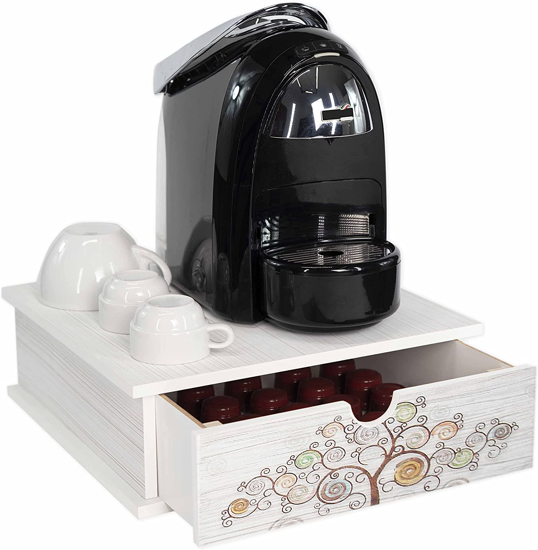 Immagine di Contenitore Porta Capsule e Cialde caffè Cassetto ORGANIZER White TREE WHITE
