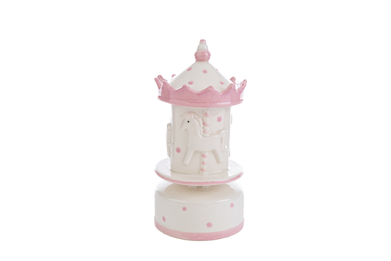 Immagine di Carillon giostrina porcellana rosa LE STELLE BOMBONIERE