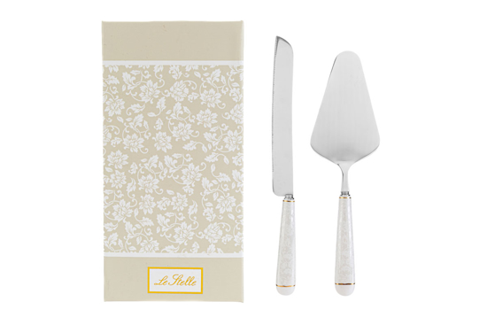 Immagine di Set 2 pz taglia torta white lady  LE STELLE BOMBONIERE