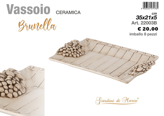 Immagine di VASSOIO CERAMICA  DECORO BOTTE GIARDINI DI MARZO