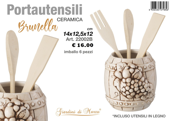 Immagine di PORTAUTENSILI CERAMICA DECORO BOTTE GIARDINI DI MARZO