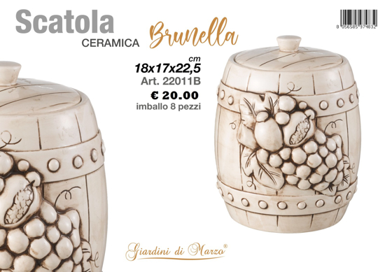 Immagine di SCATOLA C/COPERCHI CERAMICA  DECORO BOTTE GIARDINI DI MARZO