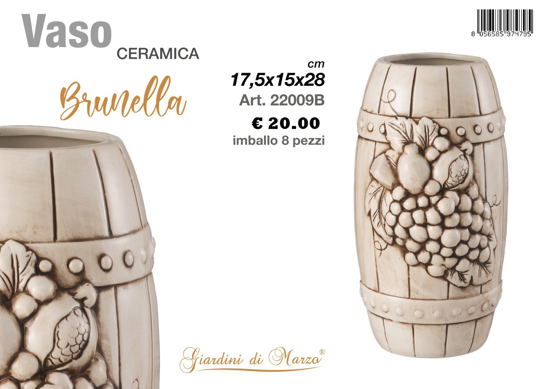Immagine di VASO CERAMICA  DECORO BOTTE  GIARDINI DI MARZO