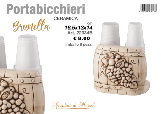 Immagine di PORTA BICCHIERI  CERAMICA  DECORO BOTTE GIARDINI DI MARZO