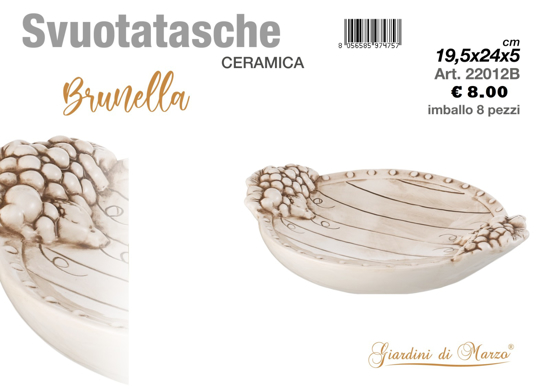 Immagine di SVUOTATASCHEI CERAMICA  DECORO BOTTE GIARDINI DI MARZO