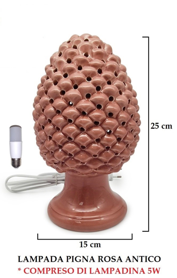 Immagine di LAMPADA PIGNA FORATA CM25 ROSA GIARDINI DI MARZO