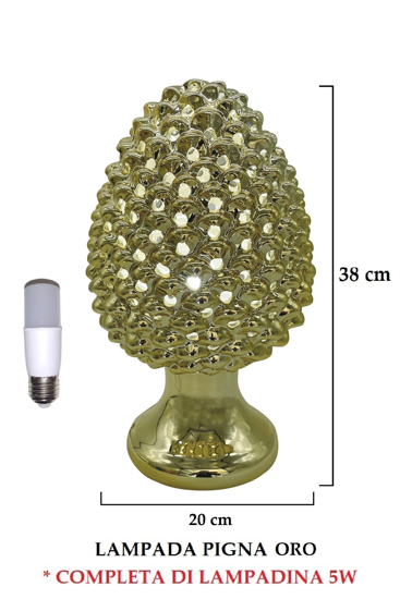Immagine di LAMPADA PIGNA FORATA CM38 ORO GIARDINI DI MARZO