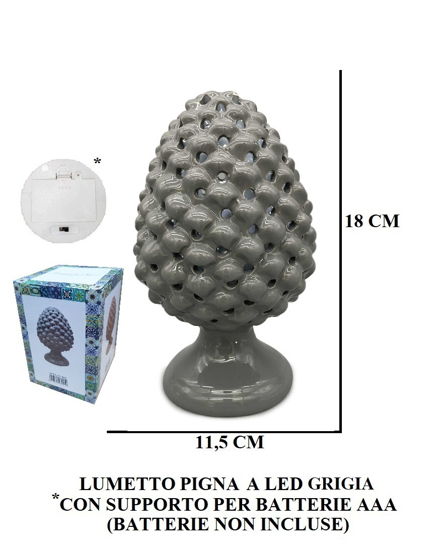 Immagine di LUMETTO PIGNA CM 18 GRIGIO CON LED GIARDINI DI MARZO