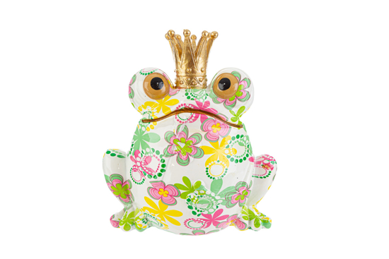 Immagine di SALVADANAIO FROG RESINA FLOWERCOLOR 18x13,5x18CM