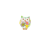 Immagine di GUFO RESINA FLOWERCOLOR 7,5x5x8,5CM C/SHOPPER