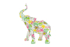 Immagine di ELEFANTE RESINA FLOWERC 17,5x6,5x22CM C/SHOPPER