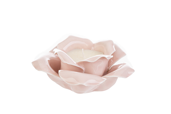 Immagine di Candela Profumata Fiore porcellana rosa le stelle bomboniere
