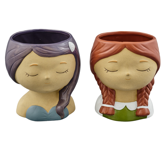 Immagine di VASO VISO RAGAZZA CONC/TRECCIA MELOGRANO