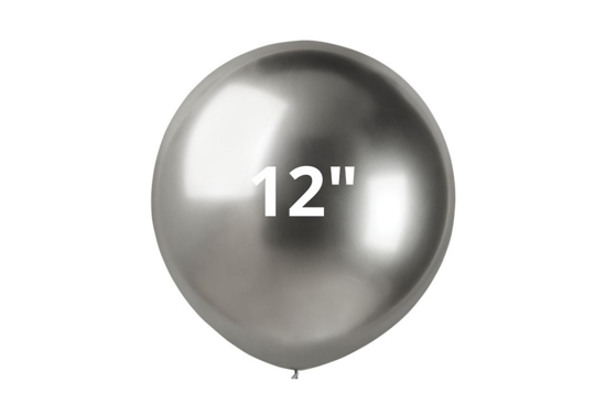 Immagine di 56153 BUSTA 50 PZ PALLONCI 12" METALLIC COLORS ARGENTO LE STELLE BOMBONIERE