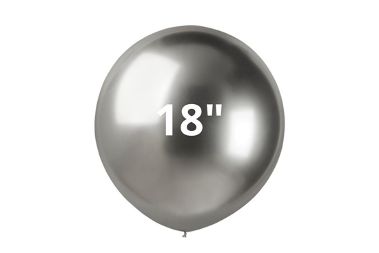 Immagine di BUSTA 25 PZ PALLONCI 18" METALLIC COLORS ARGENTO LE STELLE BOMBONIERE
