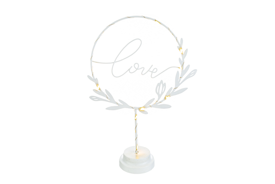 Immagine di DECORAZIONE METALLO LED LOVE BIANCO 26x10xh.38CM
