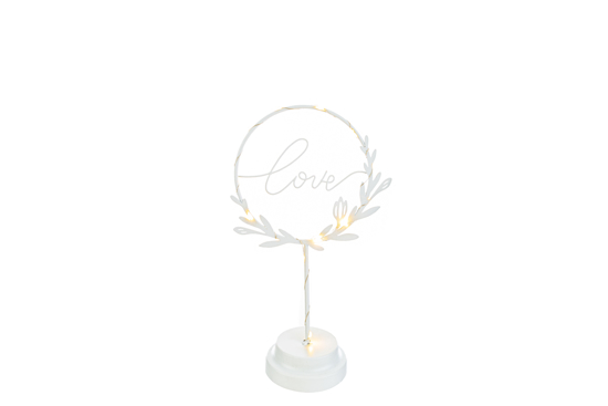 Immagine di DECORAZIONE METALLO LED LOVE BIANCO 18x10xh.30,5CM