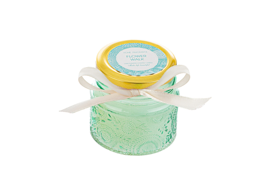 Immagine di candela profumata col.verde diam.6,5xh.6cm c/shopper le stelle bomboniere 56241