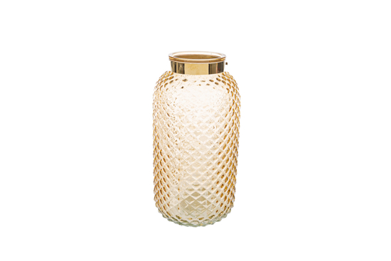 Picture of VASO VETRO COL. AMBRA 10xh.20,5CM 56587 LE STELLE BOMBONIERE