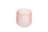 Immagine di PORTA CANDELE VETRO COL ROSA 9xh.10CM 56586 LE STELLE BOMBONIERE