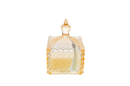 Immagine di CANDELA PROFUMATA AMBRA 8x8xh.12CM C/SHOPPER 56581 LE STELLE BOMBONIERE
