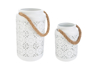 Immagine di portacandele metallo bianco 12x12xh.18cm LE STELLE BOMBONIERE 56478