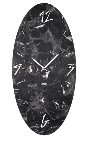 Picture of OROLOGIO DA PARETE 80x40 NERO OVALE VERTICALE LOWELL