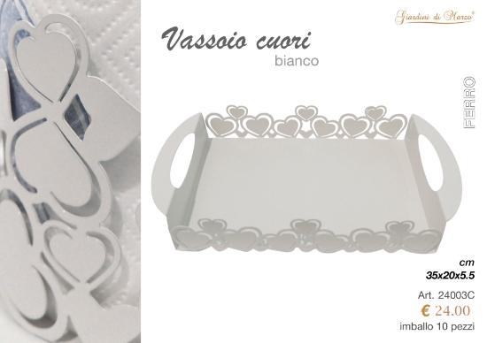 Picture of VASSOIO CUORI BIANCO GIARDINI DI MARZO 24003C