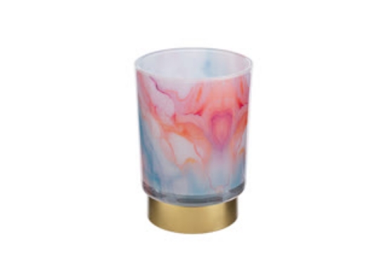 Immagine di LAMPADA VETRO WATERCOLOR d.9xh.12,5cm C/SHOPPER LE STELLE BOMBONIERE