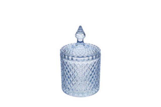 Immagine di SCATOLA VETRO DOROTHY COL.BLU Diam.8,5xh.13,5CM