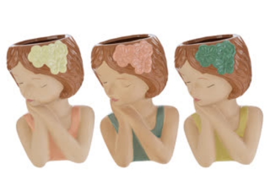 Immagine di VASO CERAMICA GIRL 3 ASS 9x8xh.12 CM C/SHOPPER 13892