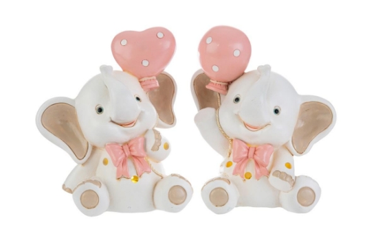 Immagine di ELEFANTINO RESINA LED ROSA 2 ASS.10x6xh.12 CM