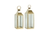 Immagine di SET 2 LANTERNE METALLO ORO 18x17xh.50/23x22xh.66CM LE STELLE BOMBONIERE