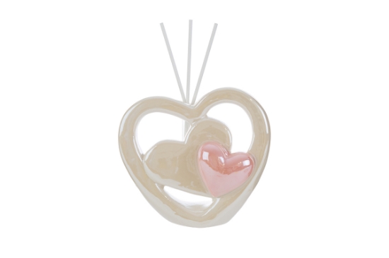 Immagine di PROFUMATORE CUORI PORC 13,5x6xh.12CM C/ASTUCCIO