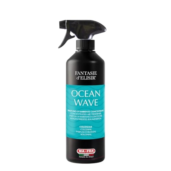 Immagine di PROFUMATORE PER AUTO E AMBIENTI MA-FRA Fantasie d’Elisir Ocean Wave, Formato 100ml, Profumatore Ambiente e Auto, Fragranza Coloniale Marina Fresca ed Elegante