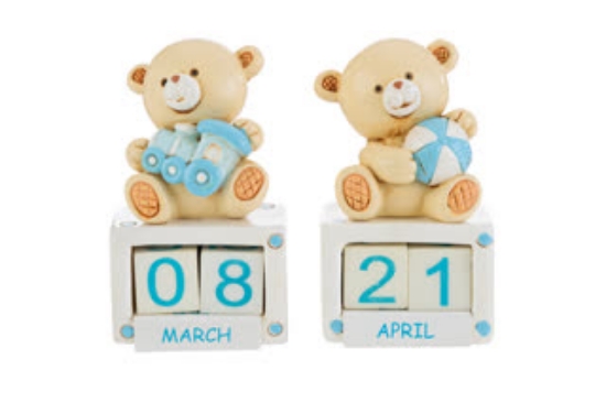 Immagine di DATARIO ORSETTO RESINA CELESTE 2 ASS.3x4xh.6,5 CM